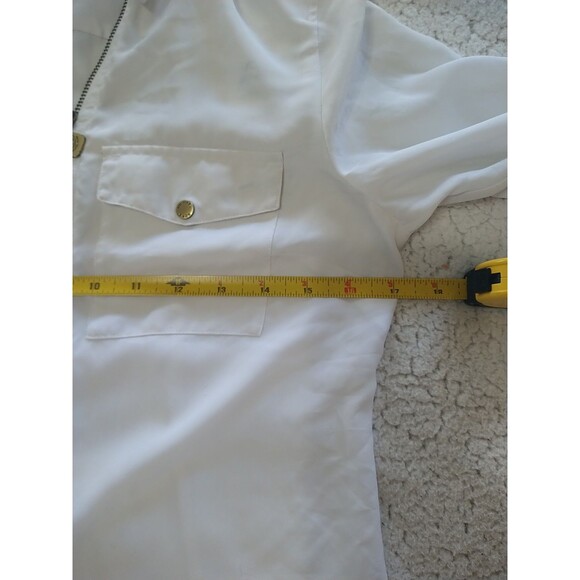 Michael Kors Zip Up Collard White Blouse - Picture 12 of 13